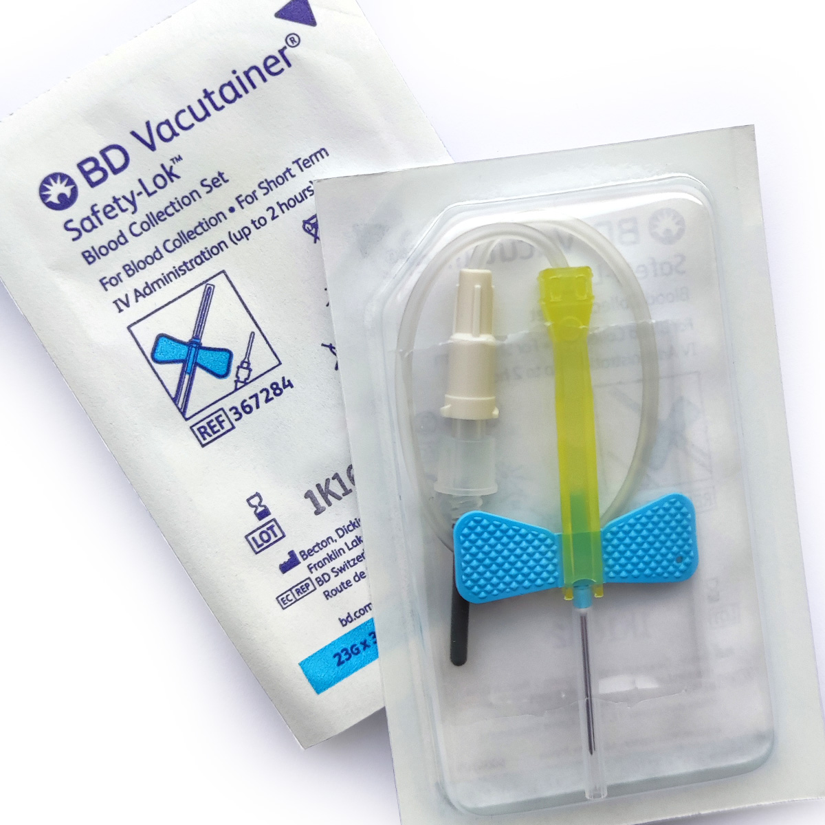 Система BD Vacutainer® Safety-Lok™ для взяття крові з люер-адаптером розміром 23G x0.75” (0.6x19 мм (mm)); довжина катетера 7” (178 мм (mm))